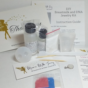 Breastmilk Preservation Kit - DIY Breastmilk and DNA Jewelry Kit - Heart Crown Pendant