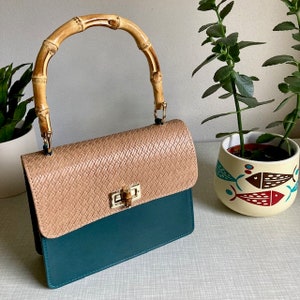 Handmade handle bag &quot;Bamboolina&quot; with real bamboo handle