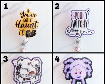 Cute Halloween Glitter Badge Reels