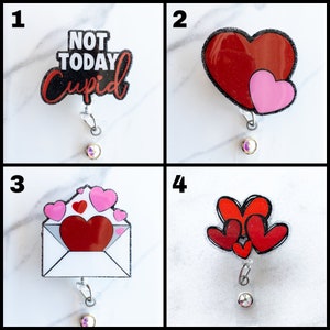 Not Today Cupid Badge Clip, Valentine&#39;s Day Red Heart Badge Reels