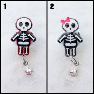 Skeleton X-Ray Tech Radiology Glitter Badge Reel