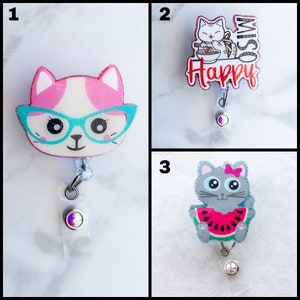 Cute Kitty Cat Badge Reel