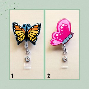 Monarch Butterfly Badge Reel, Pink Butterfly Summer Badge Reel