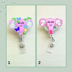 Cute Uterus OB GYN Badge Reels