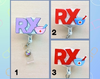 Pharmacy Tech Rx Badge Reel