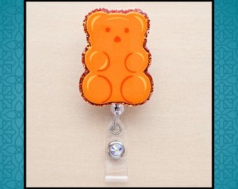 Orange Gummy Bear Candy Badge Reel