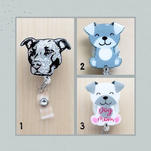 Cute Pitbull Badge Reel, Dog Retractable Badge Reel