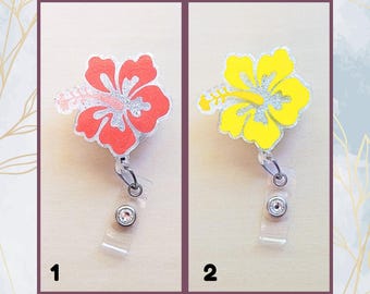 Hibiscus Flower Badge Reel