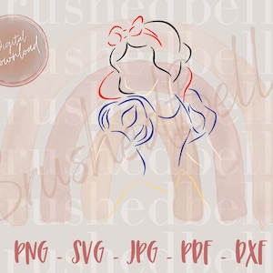 Princess Colored SVG, Snow White Files, Cricut Silhouette Files
