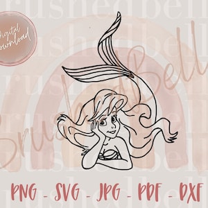 Little Mermaid SVG | Ariel SVG | Ariel Silhouette Cricut | Little Mermaid svg cut file | Princess Ariel svg