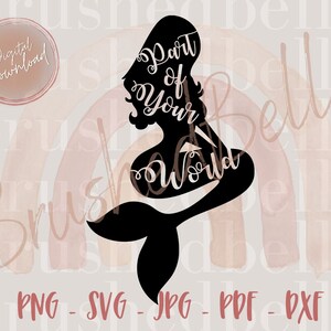 Mermaid SVG Cut File | Princess Silhouette | Cricut Compatible