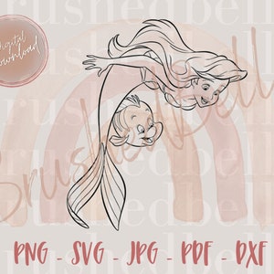 Little Mermaid SVG | Ariel SVG | Ariel Silhouette Cricut | Little Mermaid svg cut file | Princess Ariel svg
