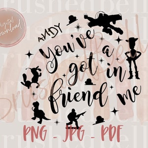 Andy SVG, Hai un amico in me, Nome Andy PNG, Download digitale di Andy, Toy Story, Toy Story 4
