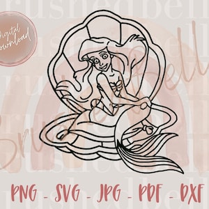 Little Mermaid SVG | Ariel SVG | Ariel Silhouette Cricut | Little Mermaid svg cut file | Princess Ariel svg