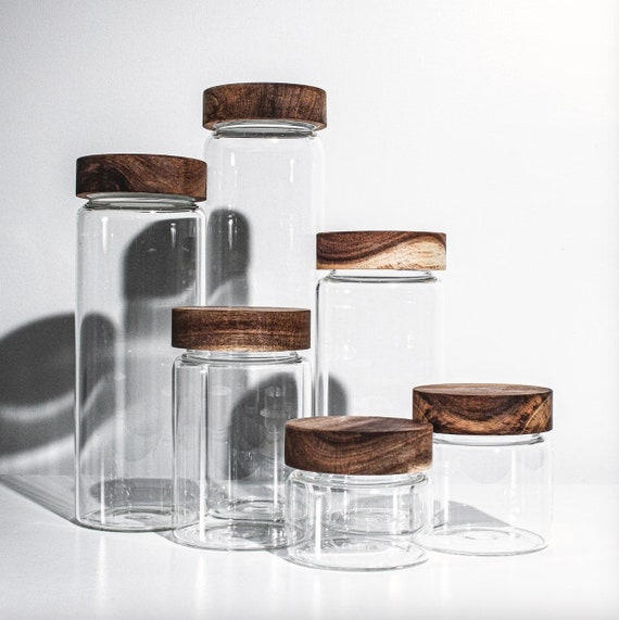 Glass Jars with lids, Glass Food Storage Containers with Stackable