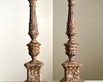 Rustic Antique Style Wooden Rustic Tall Candle Holder Classic Grand