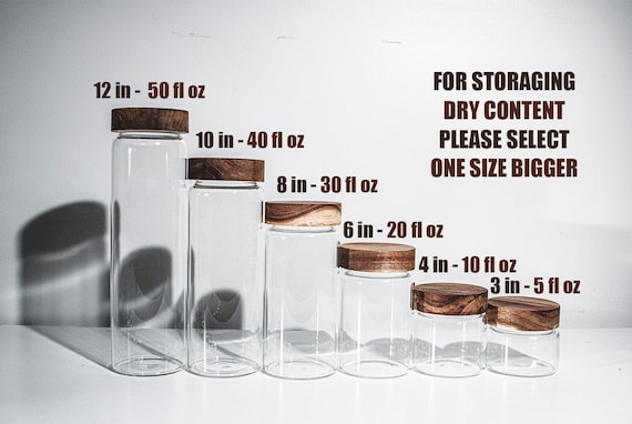 TWIST-TOP Stackable Glass Canister Glass Container Glass Jar With Twist  Wood Lids. Food Storage/canister/kitchen Organization. 