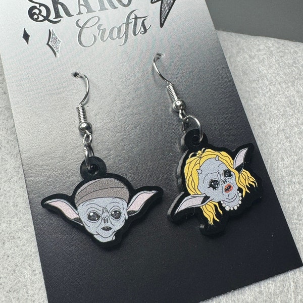 Goblins Acrylic Earrings | Janis Goblin, Doctor Who 60th Jewellery, Whovian Gift, Dr Who Earrings, Cosplay Accessories, Time and Space