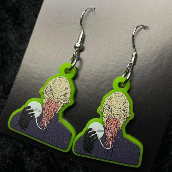 Ood Acrylic Earrings | Doctor Who Inspired Jewellery, Whovian Gift, Dr Who Earrings, Cosplay Accessories, Time and Space, Sci Fi Alien