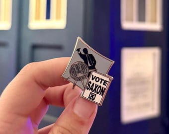 The Master Hard Enamel Pin | Doctor Who Inspired Lapel Badge, Whovian Gift, Dr Who Enamel Pins, Vote Saxon, Time and Space Pins, Dr Who Gift