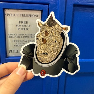 Judoon Glossy Sticker | Doctor Who Gift, Nerd Laptop Sticker, Whovian Decal, Tardis, Dr Who Art, Space Police, Rhino Monster, David Tennant