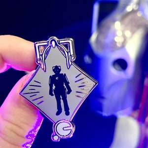 Cyberman Hard Enamel Pin | Doctor Who Inspired Lapel Badge, Whovian Gift, Dr Who Enamel Pins, Cosplay Accessories, Time and Space, Villain