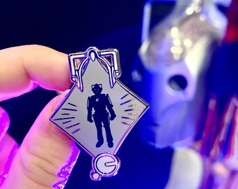 Cyberman Hard Enamel Pin | Doctor Who Inspired Lapel Badge, Whovian Gift, Dr Who Enamel Pins, Cosplay Accessories, Time and Space, Villain