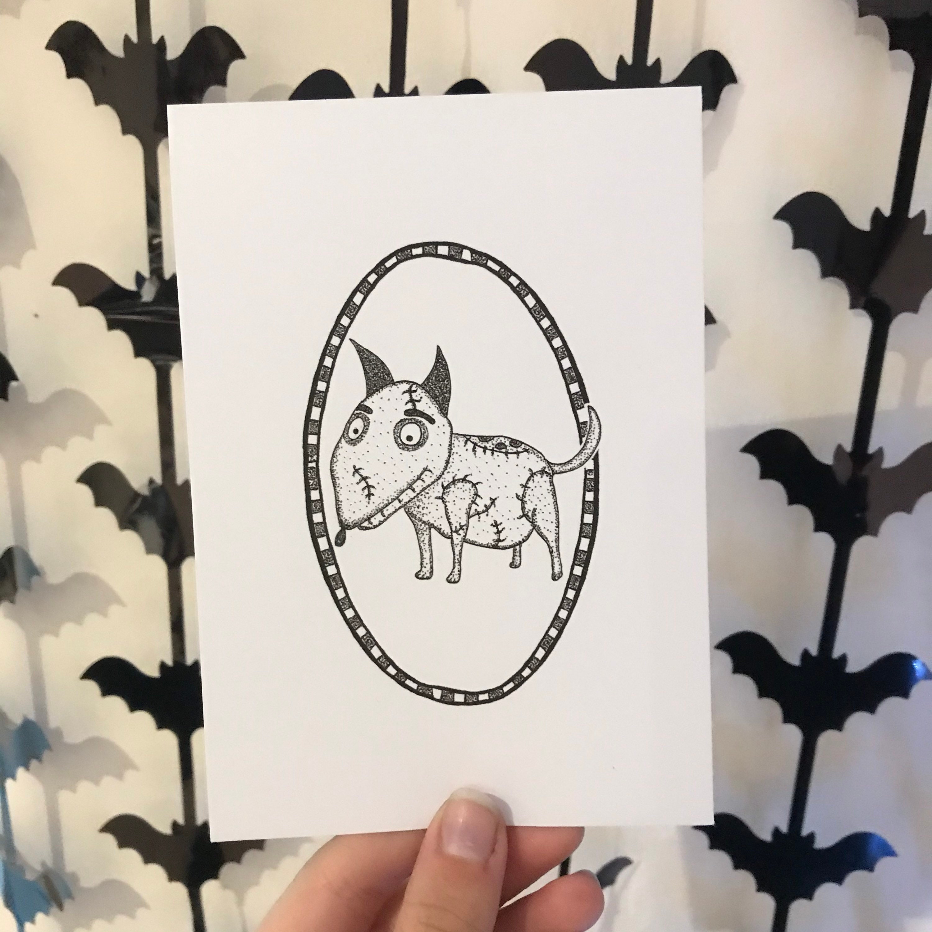 Gruselige Hunde Tim Burtons inspirierter Druck Scraps Etsy