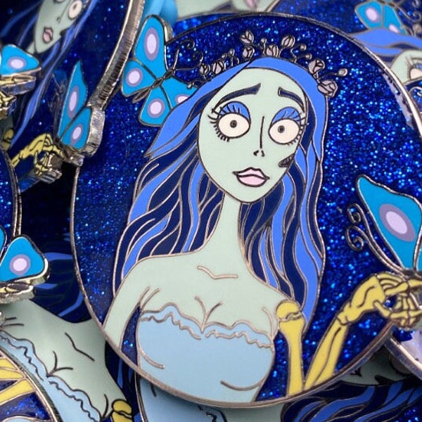 Emily Hard Enamel Pin | Tim Burton Pin, Halloween Badge, Corpse Bride Pin, Spooky Accessory, Gothic Brooch, Helena Bonham Carter Gift