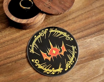 Pegatina dorada estampada en caliente de Sauron de El Señor de los Anillos, 3&quot; x 3&quot;
