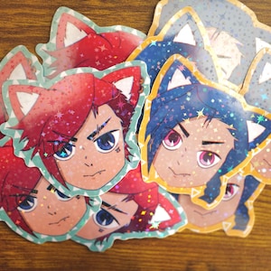 Stickers Jinx des Arcanes + Vi | Stickers chats | Stickers holographiques en vinyle des arcanes
