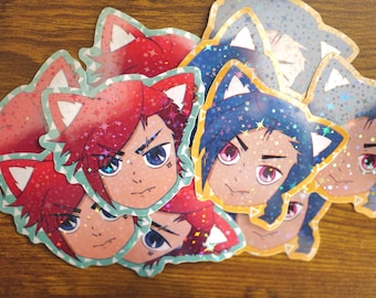 Arcane Jinx and Vi Cat Stickers | Holographic Vinyl Decals