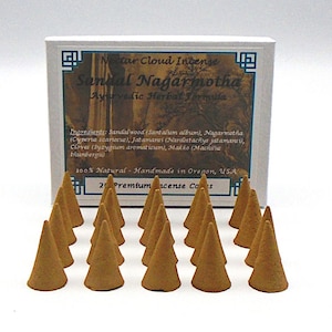 Ayurvedic herbal incense formula, all natural ingredients and handmade in the USA.