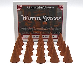 Warm Spices Incense Cones: Natural and Handmade, Seasonal Recipe, Cozy Aromatic Spices