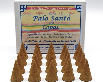 Conos de incienso de Palo Santo Copal: Incienso purificador hecho a mano