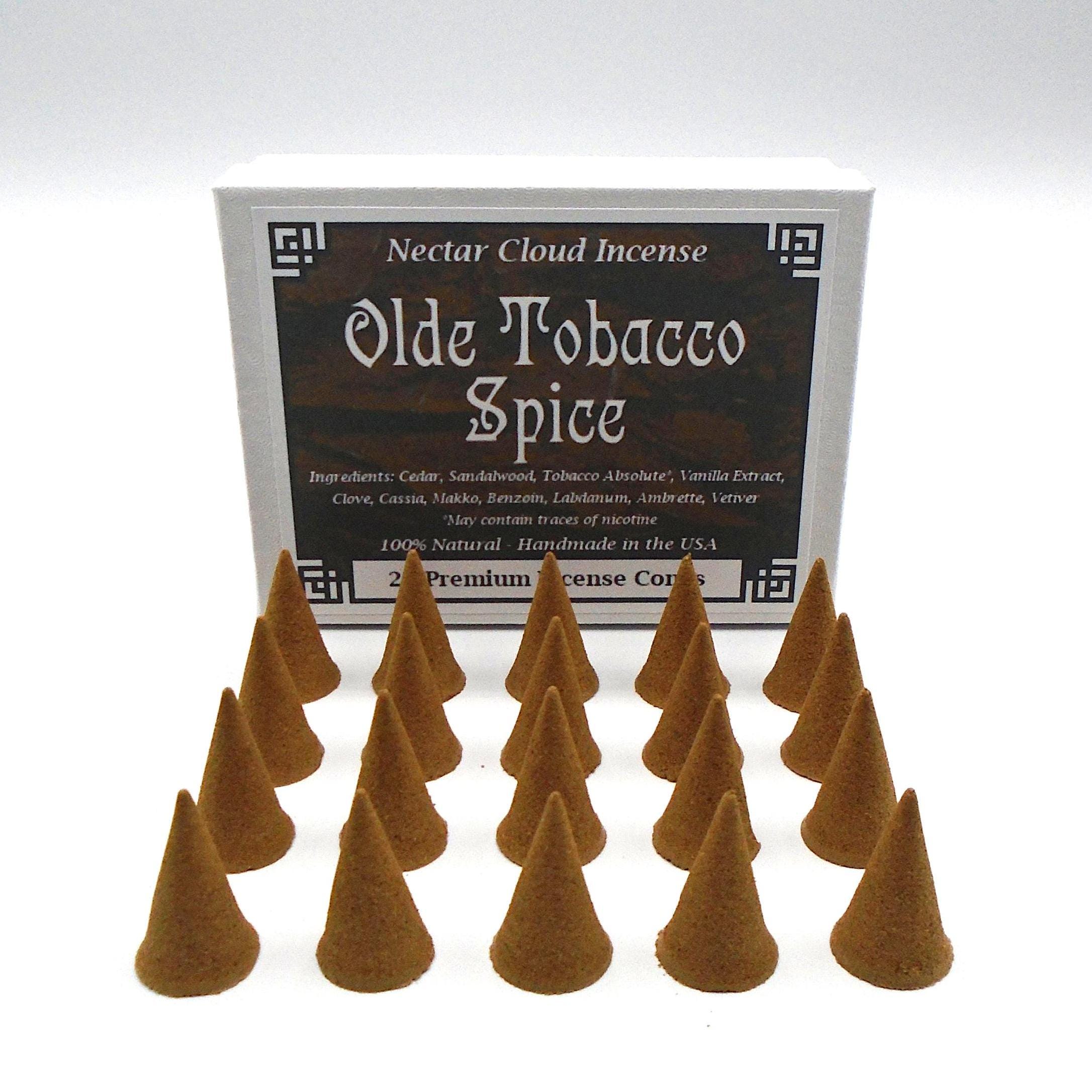 tobacco incense cones Tobacco Spice Incense Cones with Sandalwood, Cedar Vanilla, Clove &  Cinnamon, Natural and Handmade