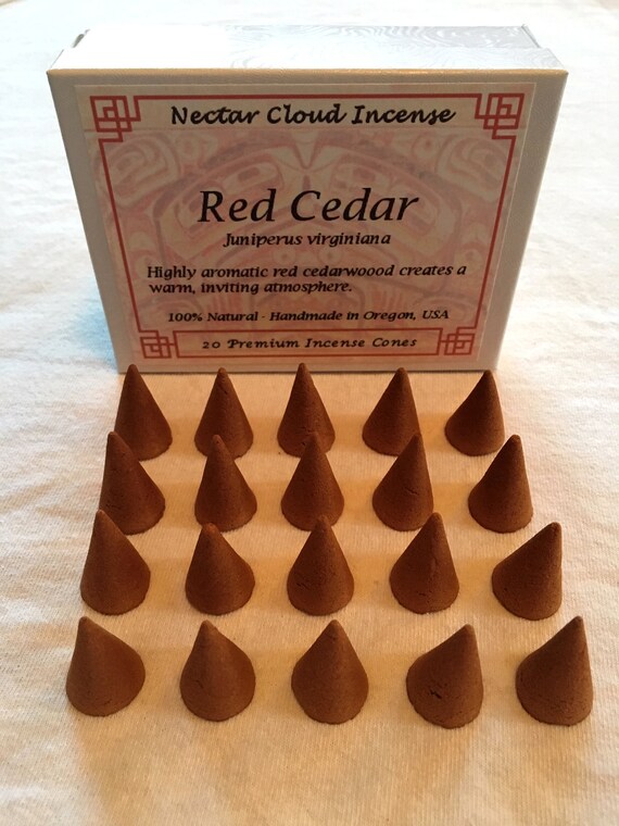 Red Cedar Incense Cones 20 cones box Etsy