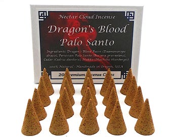 Dragon's Blood & Palo Santo Incense Cones, Handmade Natural Incense