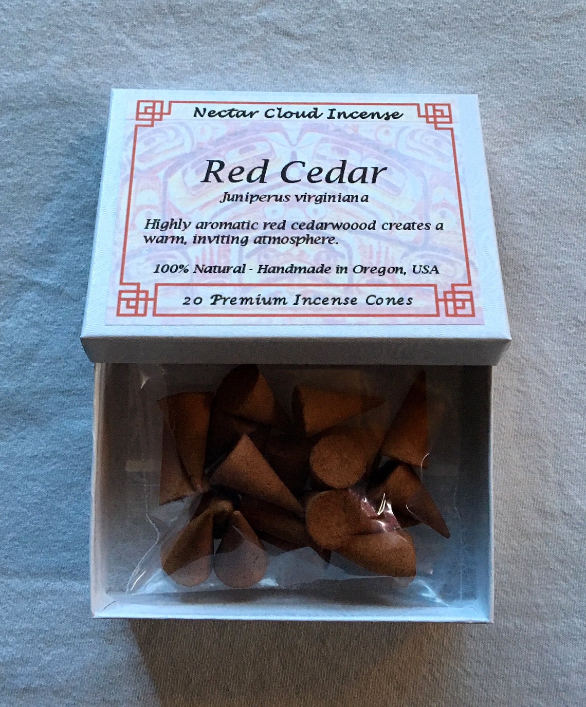 Red Cedar Incense Cones 20 Cones Box Etsy