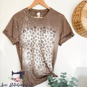 Leopard / CHEETAH / leopard print / bleached shirt / Bella Canvas