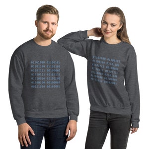 Custom Personalized Binary Code Sweatshirt, personalized gift, custom gift, computer science, technology, binary code, computer, CS image 8