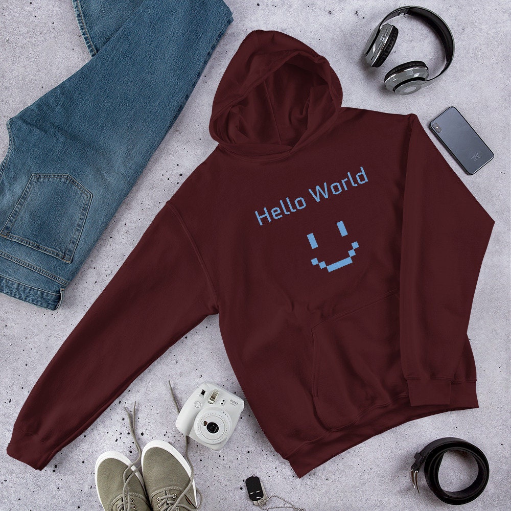 Hello World Unisex Hoodie, Computer Science Hoodie, Coding