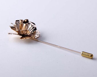 Gold Lapel Pin, Enamel Pin, Wedding Lapel Pin Flower, Groomsmen Wedding Boutonniere Lapel Pin