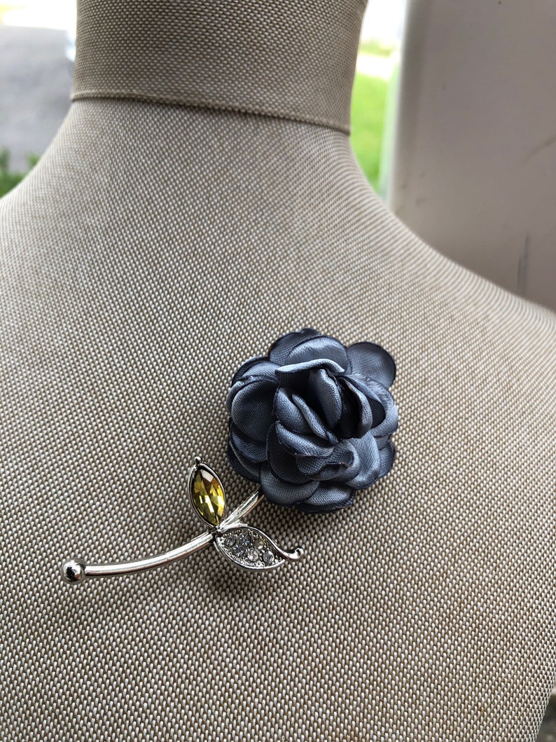 Gray Lapel Pin Enamel Pin Wedding Lapel Pin Flower Etsy
