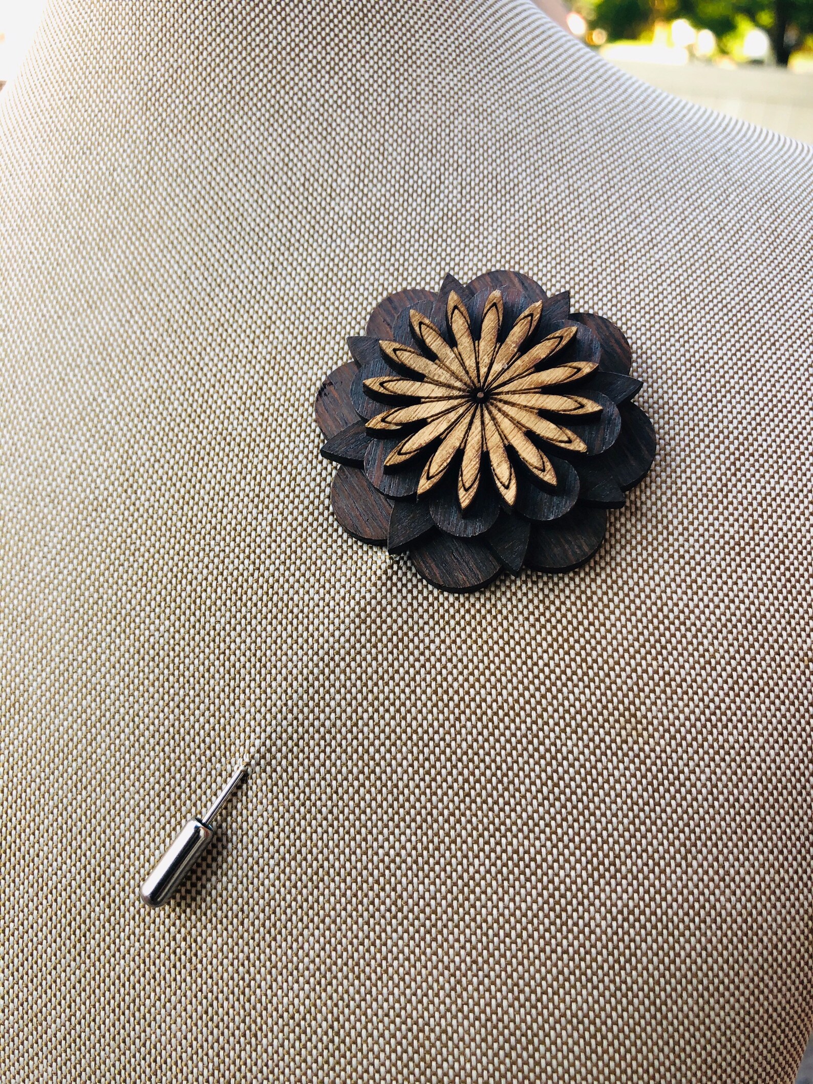Floral Rustic Pin Multi Wooden Blossom Flower Lapel Pin - Etsy