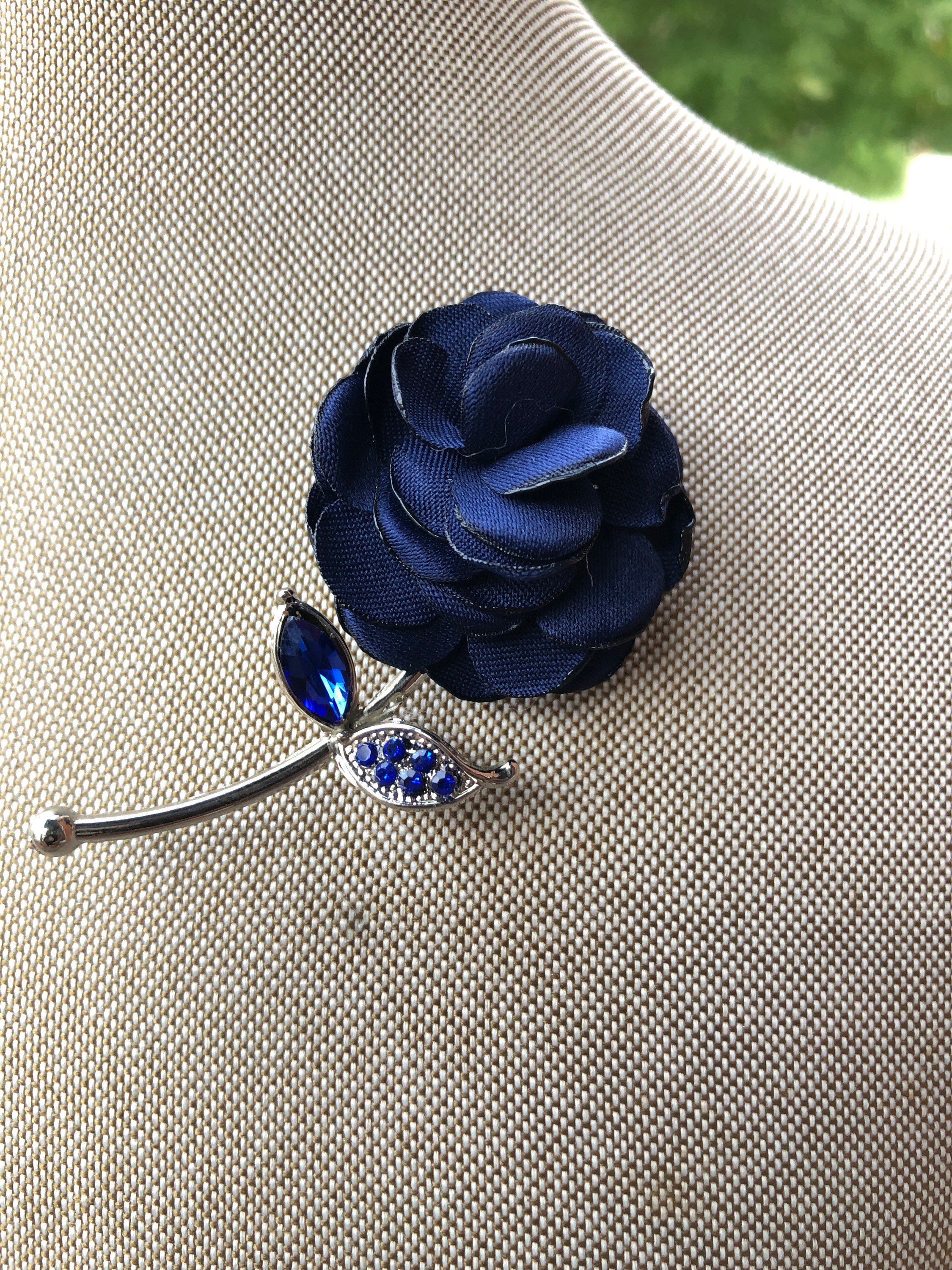 Blue Flower Lapel Pin Blue Wedding Groomsmen Boutonniere. Etsy UK