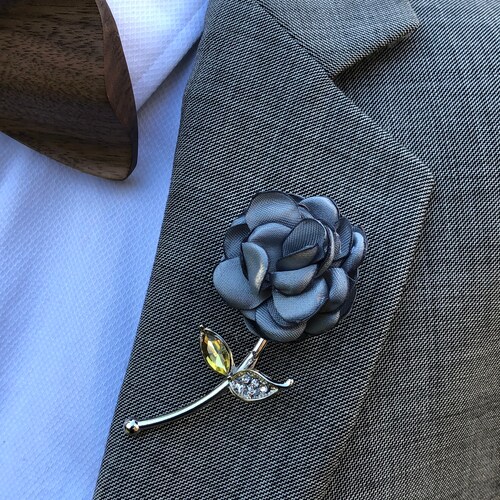 Gold Lapel Pin Rose Flower Enamel Pin. Wedding Lapel Pin Etsy