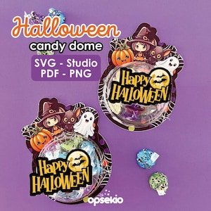 Printbare SVG-afbeelding van een Halloween snoepkoepel, Halloween snoephouder, Halloween snoep SVG, Halloween snoephouder