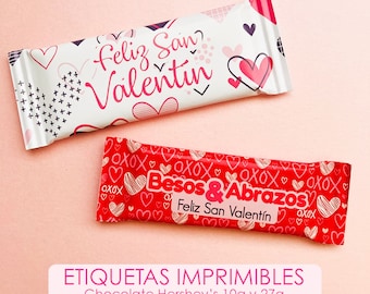 Valentine's Day Chocolate Labels | Instant Download | Printable PDF | Valentine's Day Wrappers