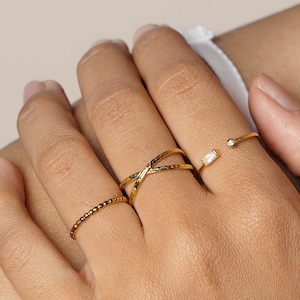 X Cross Ring, Criss Cross Ring, Minimal Ring, Gold X Ring, Thin Gold Ring, Crossover Ring, Criss Cross Ring, Cross Ring, 925 Silver Ring